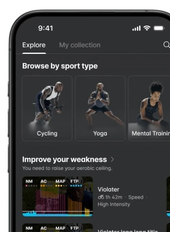 Workout Library showing curated daily workouts